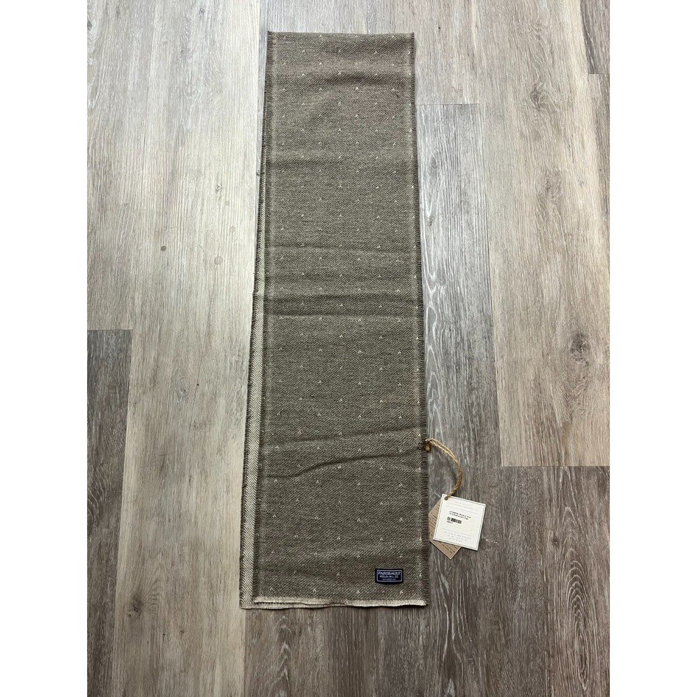 NWT Faribault Woolen Mills Co Wool Natural Heathered Dot Scarf 10 x 72